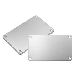 4Pcs Blank Name Plates, 3.9 x 2.4″ Brushed Engraved Plate with 4 Holes, Silver