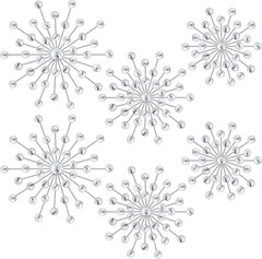 6 Pcs Metal Starburst Wall Decor Bling Crystal Wall Art Rhinestone Sunburst Home
