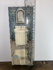Bathroom Vanity 3D Art Hanging Tile/Plaque, Bathroom Decor, Hand-Painted, Bush