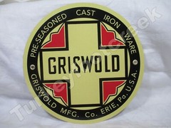 Griswold Cast Iron Ware 18″ Round Metal Sign