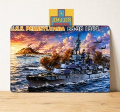 USS Pennsylvania BB-38 Battleship Navy Metal Poster Sign 8*12″in