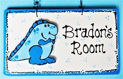 Personalize LITTLE BOY DINOSAUR Name SIGN Wall Art Door Room Plaque Children’s
