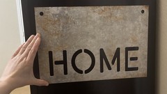 Rustic Metal HOME Wall Sign Plaque, Antique Finish, Beige & Black, Ready to Hang