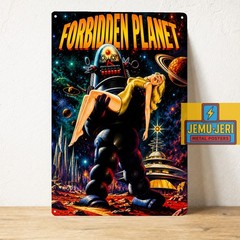 Forbidden Planet Metal Poster Sign 20x30cm Retro Sci-Fi Movie Wall Decor
