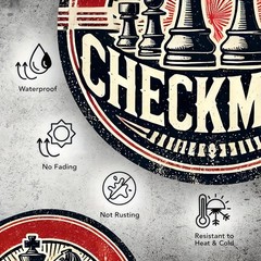 Tin Metal Signs Vintage Chess Theme Metal Aluminum Wall Art Sign, 8×8 Inches, E