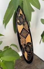Hawaii Hand Made 20″ Carved Wood Surfboard Home Hanging Decor Engraved Turtle