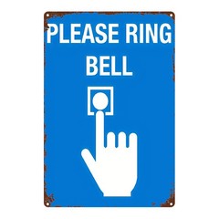 Shop Door Sign Metal Sign Please Ring Bell Wall Plaque for Office Decoration