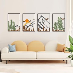 Colorful Metal 47.24 x 15.7 inch Mountain Wall Decor – Minimalist Wall Art fo…