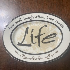 Life, live well laugh often love muchOval Ceramic plaque Dish Design