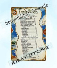 1960’s Trade Winds Cafe Lounge tiki bar menu Chicago Illinois metal tin sign