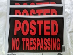 (Lot of 3),Posted No Trespassing Sign L 12″ x W 8″ Durable Plastic, Weatherproof