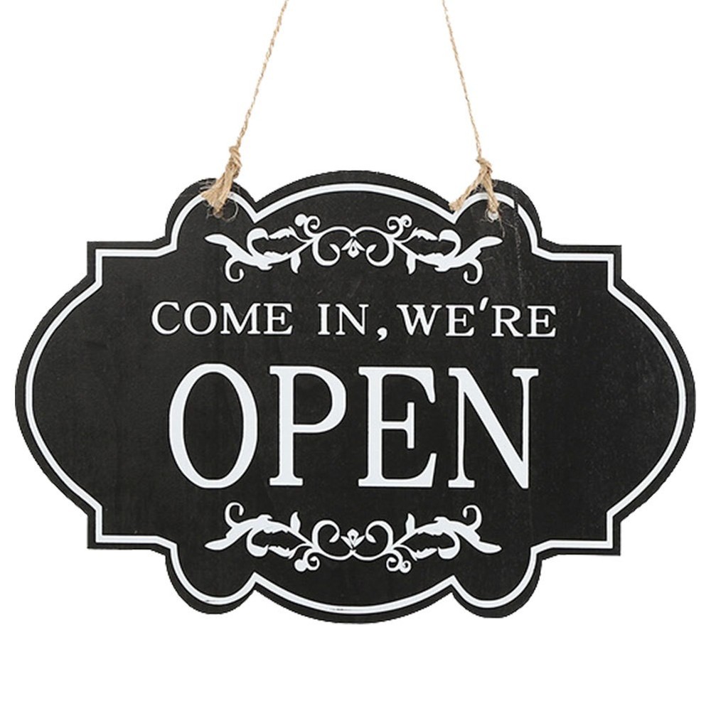open close door sign Open Closed Sign for Business Wooden Double-sided Closed