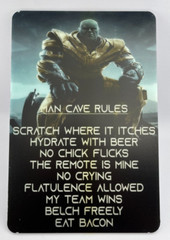 MAN CAVE RULES /Acrylic Sign 8″ x 12″