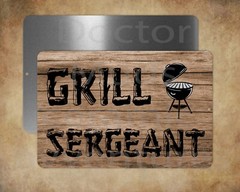 BBQ Wooden Look GRILL SERGEANT 8 x 12 ” metal sign