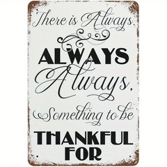 Vintage Metal Wall Sign 8×12 Inch Distressed White & Brown Tin Plaque