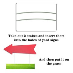 Red Arrow Signs with Stakes 16 x 5 Inches,This Way Directional Arrow Yard Sig…