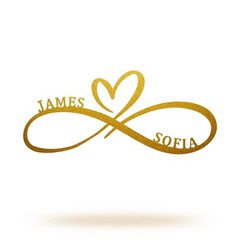 Custom Infinity Symbol Love metal Sign with Heart and Personalized Names You