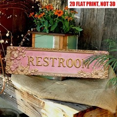 Restroom Metal Signs Bathroom Cute Wall Decor Waterproof Door Home Office Shop