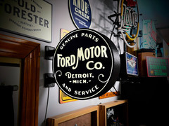 Ford Service LED Lightbox Sign 3D Printed Round Wall Mount Man Cave Garage Decor