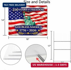 18×14 Inch Double Sided Patriotic Yard Sign with Metal Stake, God Bless America