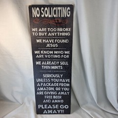 no soliciting sign Wooden