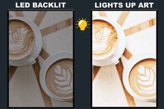 LED Backlit Coffee Wall Art Lighted Frame – leaf latte art grid table