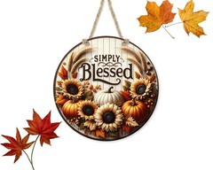 Aluminum Door Sign Simply Blessed Farmhouse Wall Decor Indoor Outdoor