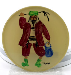 Vintage MCM Israeli Hand Painted Acrylic Lucite Wall Hanging Signed ERVIN Judaic