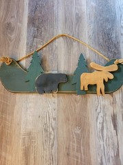 Northwoods Lodge Bear, Moose, And Canoe Sign