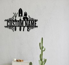 Personalized Garden Metal Sign Custom Name Monogram Outdoor Wall Art Decor Gift