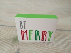 New! “Be Merry” Christmas Wood Sign Table Decor Grinch Fun Novelty Holiday