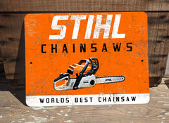 Vintage Stihl Chainsaws Advertisement 9×12″ Metal Wall Sign Plaque Garage