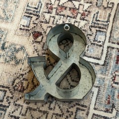 Vintage Metal Ampersand (&) Sign – Galvanized Metal Industrial Letter Wall Decor