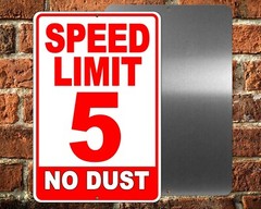 Speed Limit 5 MPH No Dust RED Metal Sign Or Decal 6 SIZES miles per hour SW70RED