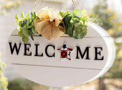 Temp-tations Welcome Sign w 8 Icons,17×10,Wood,Seasonal T49914 K98414