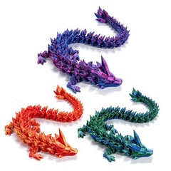 3D Printed Dragon Figures Multi-Jointed Movable Dragon Model Toys Tabletop Decor