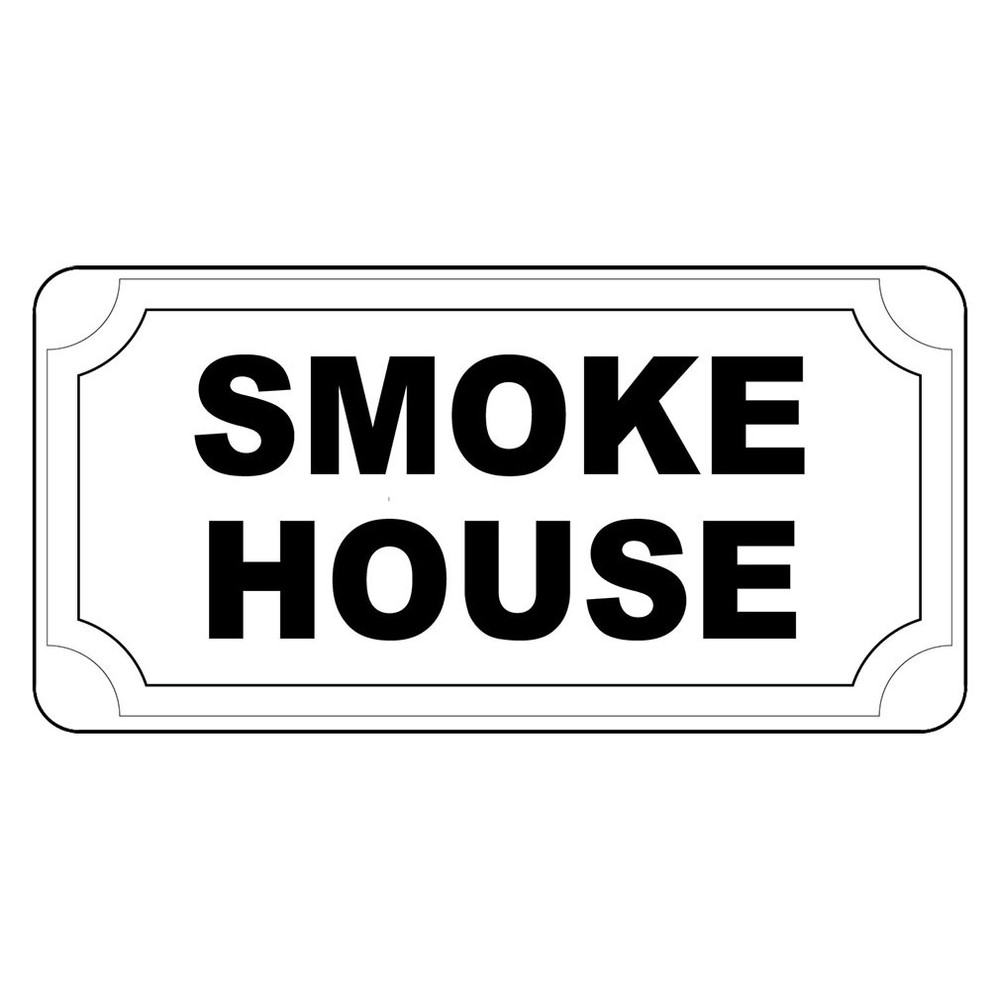 Smoke House Black Retro Vintage Style Metal Sign – 8 In X 12 In With Holes