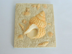 Seashell 3D Wall Art Tile Plaque Decor 6x 6.5 ” marine ceramic wall tiles