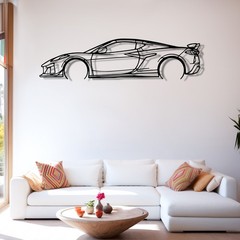 Corvette C8 Z06 Detailed Silhouette Metal Wall Art, Metal Car Wall Art