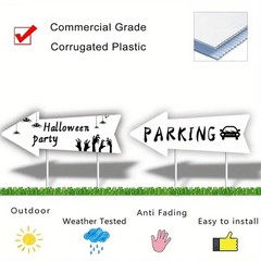 Blank-Arrow-Signs Bulk with Stakes 3 Pack 17 X 6 Inches Wedding Directional Yard