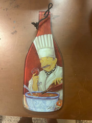 Wine Bottle Wall Hanging Chef Rouge Burgundy 15 oz 12.5″ Length