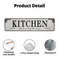 Retro Country Home Phrase Metal Plaque Rustic Farm Kitchen Wall Accent Piece