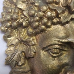 Large Heavy Brass Bacchus Mask – Vineyard Decor & Wine Cellar Wall Hanging