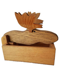 OAK WOOD MOOSE HEAD NUTQUACKERS D.E.S. 361-473 MADE IN U.S.A.