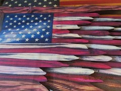 LARGE WOODEN FLAG–20″ X 11″ X 1″ THICK–#A2-2
