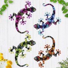 4 Pcs Metal Gecko Wall Art Outdoor Decor Metal Lizards Wall Decor Lizard 8.7 …