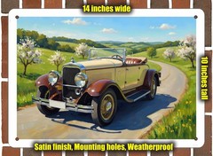Metal Sign – 1927 Franklin 11a Boattail Roadster Oil Painting – 14×10