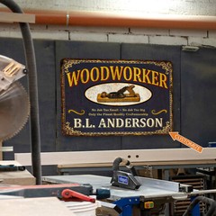 Personalized Woodwork Sign Garage Decor Workshop Woodshop Man Cave 108122002091