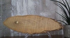 Pyrography Embossed Raw Edge Wood Asian Chinese Plaque Wall Art Vintage Art Work