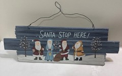 santa stop here sign